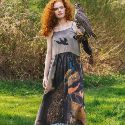 Wild Beauty Peacock Slip Dress